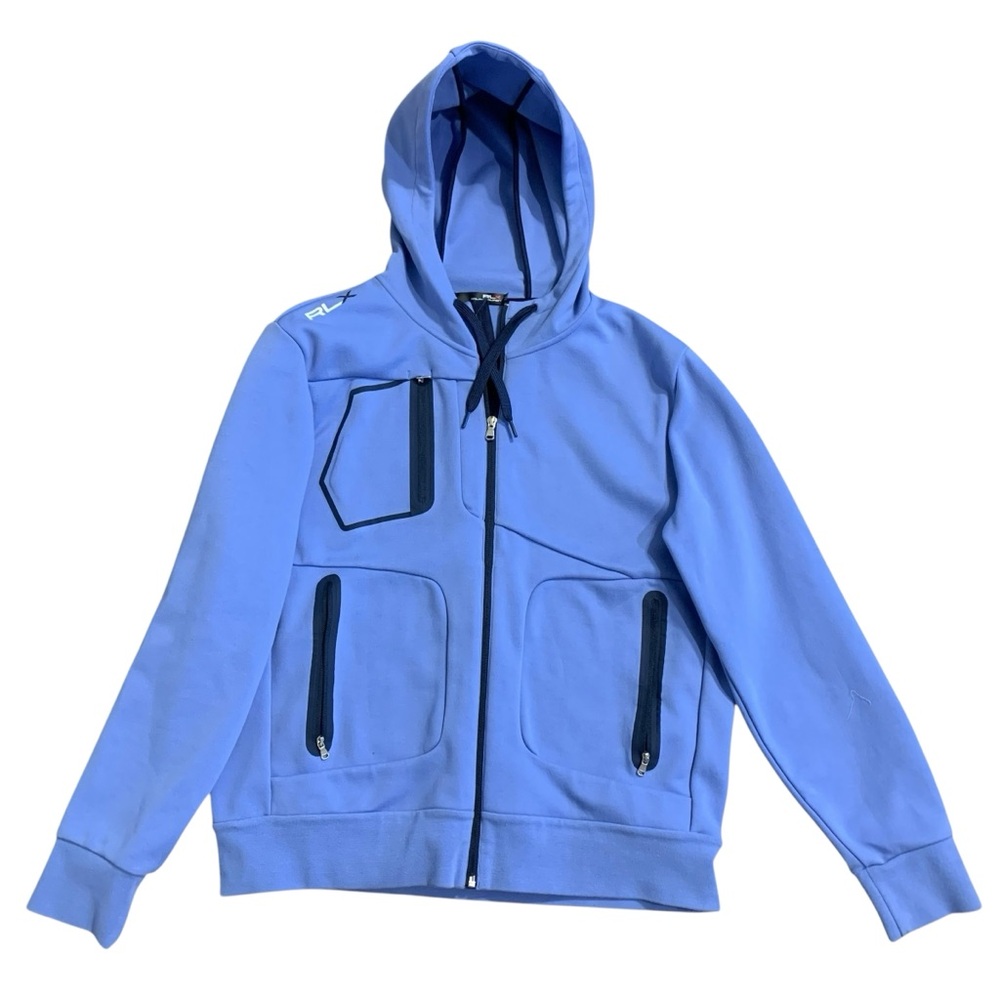 RLX Golf Men’s Blue Double Knit Tech Full Zip Hoodie Size: L